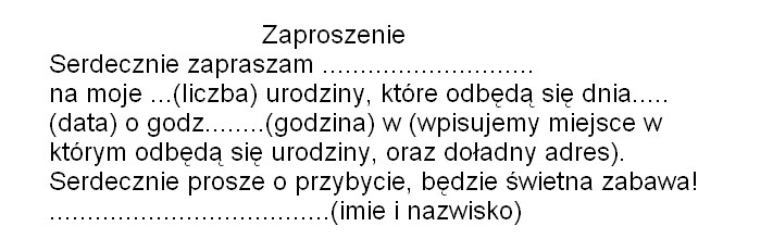 jak napisać zaproszenie na urodziny Brainly.pl