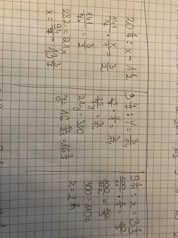 20 1/7 X=1 1/2 3 4/7 Y 3/14 9 1/11 Z =3 1/3 Działania z X'em ile