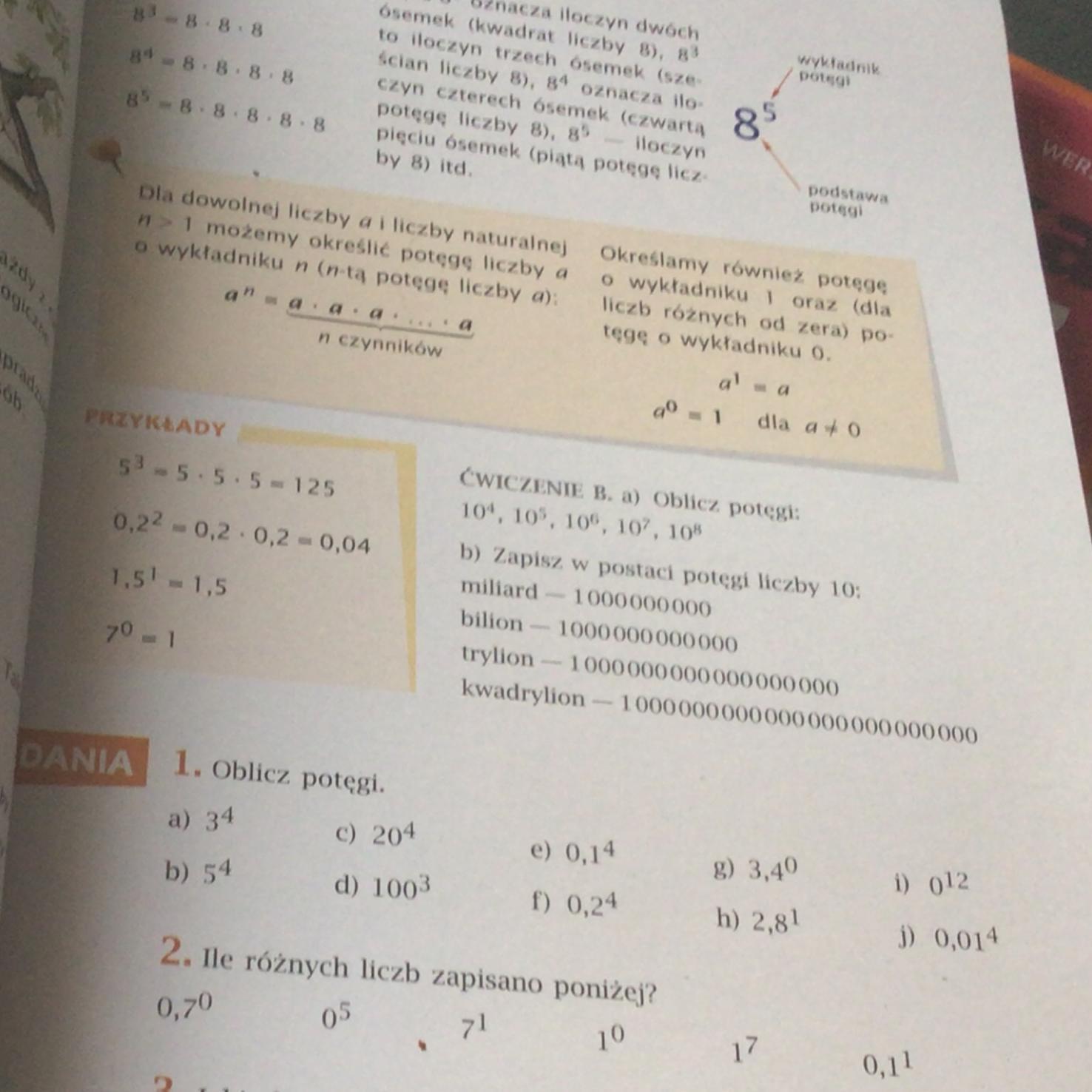 2. Ile różnych liczb zapisano poniżej? 0,7⁰ 05 71 10 17 0,1¹ Zadanie 2