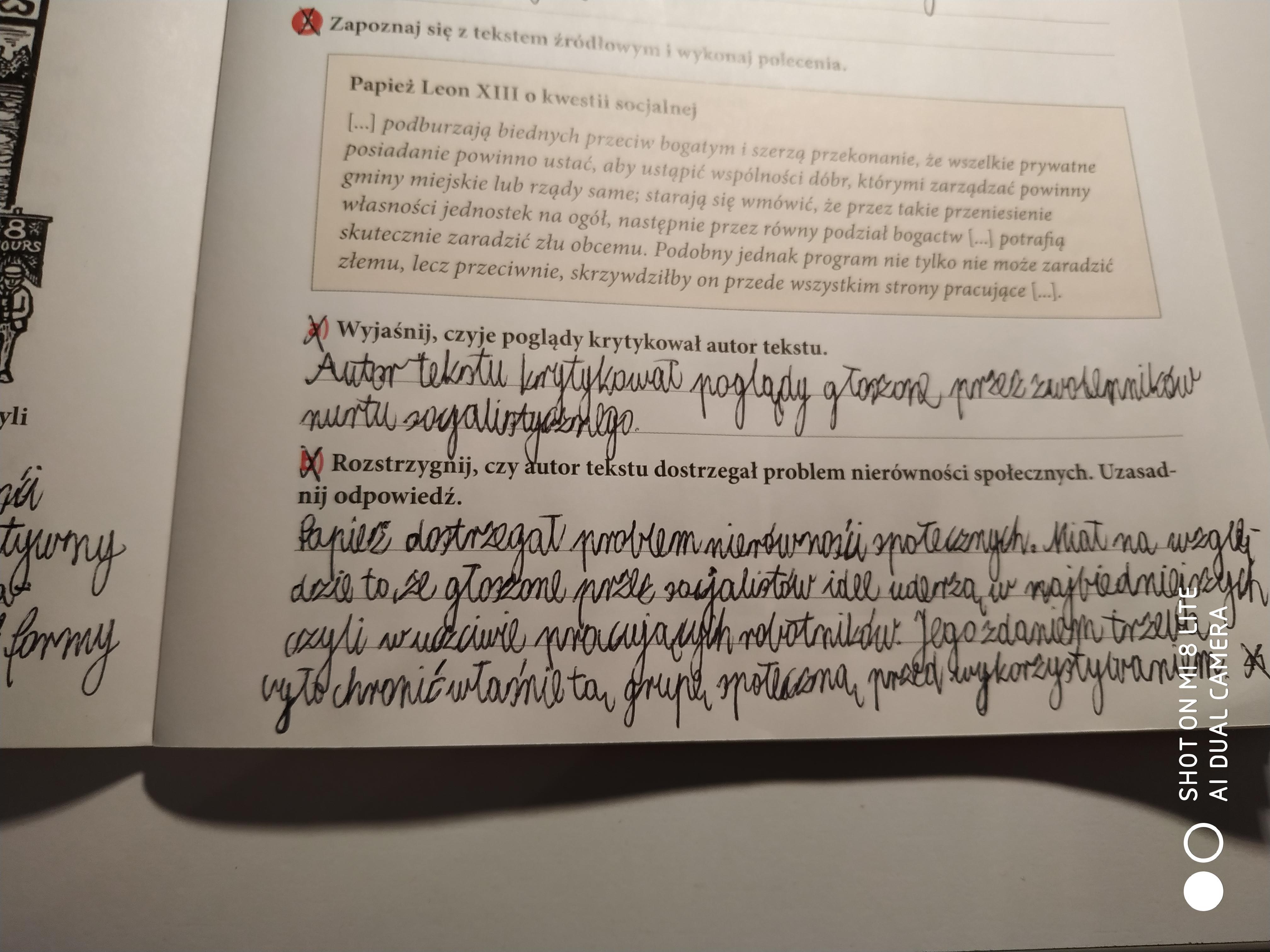 Zapoznaj się tekstem źródłowym i wykonaj polecenie . Papierz Leon XII o