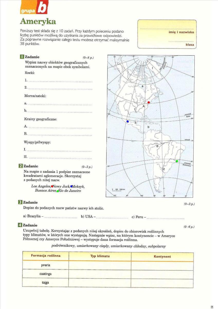Rowiąże mi ktoś test z geografii Nowa 2 . Am… Zadane.pl