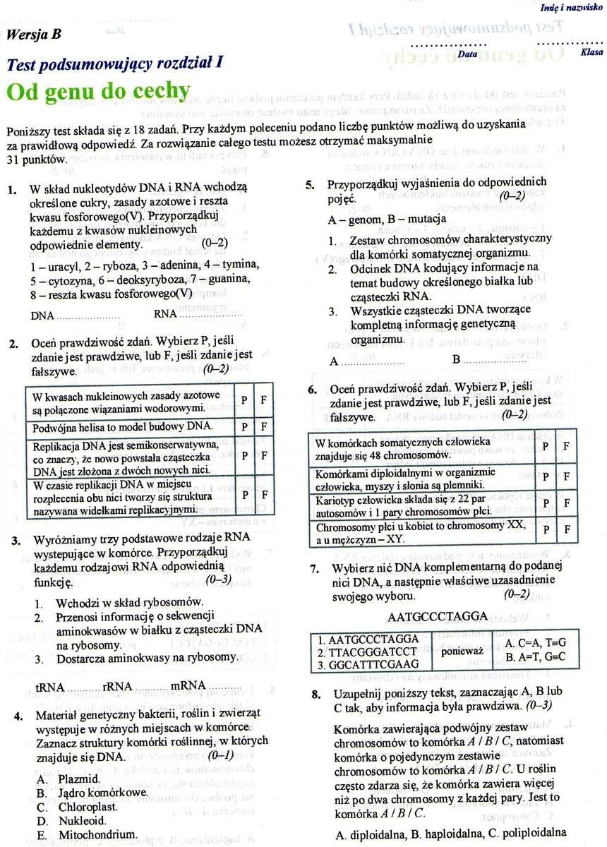 Do zrobienia jest sprawdzian z tylko ma być zrobiony dobrze