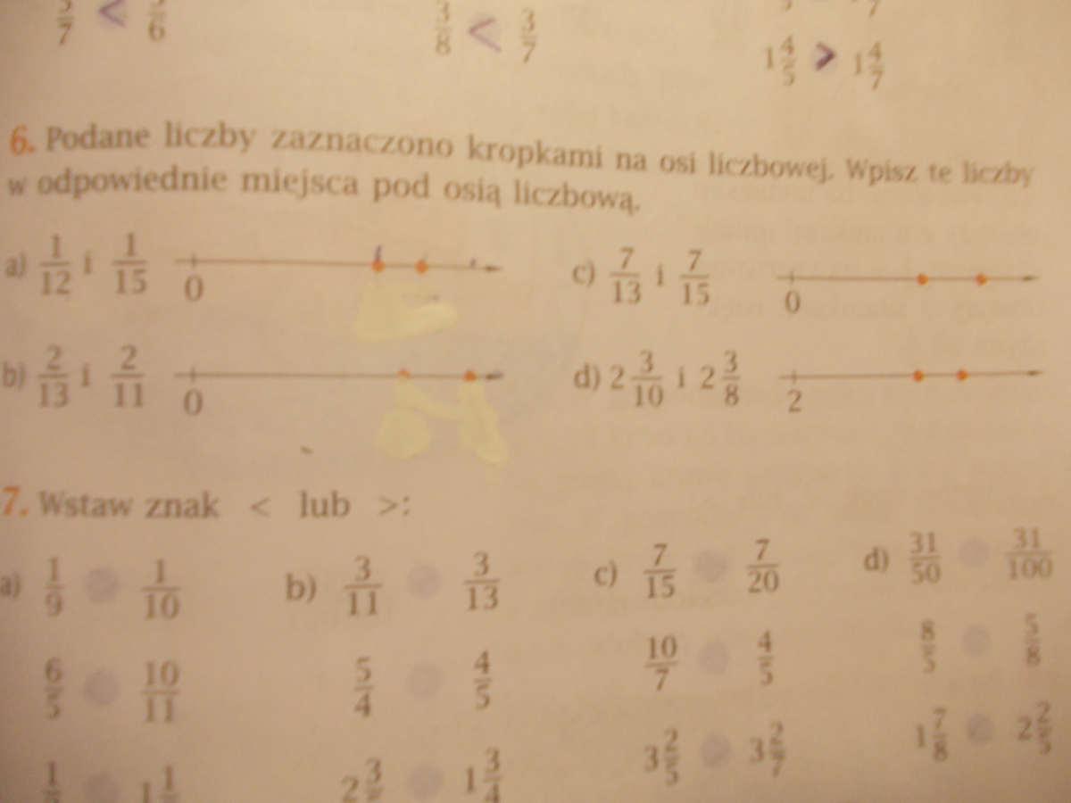 Podaj liczby zaznaczono kropkami na osi liczbowej. Wpisz te liczby w