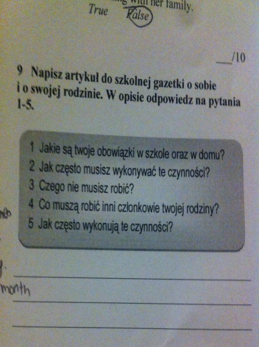 Napisz artykuł do szkolnej gazetki o sobie i o swojej rodzinie. W