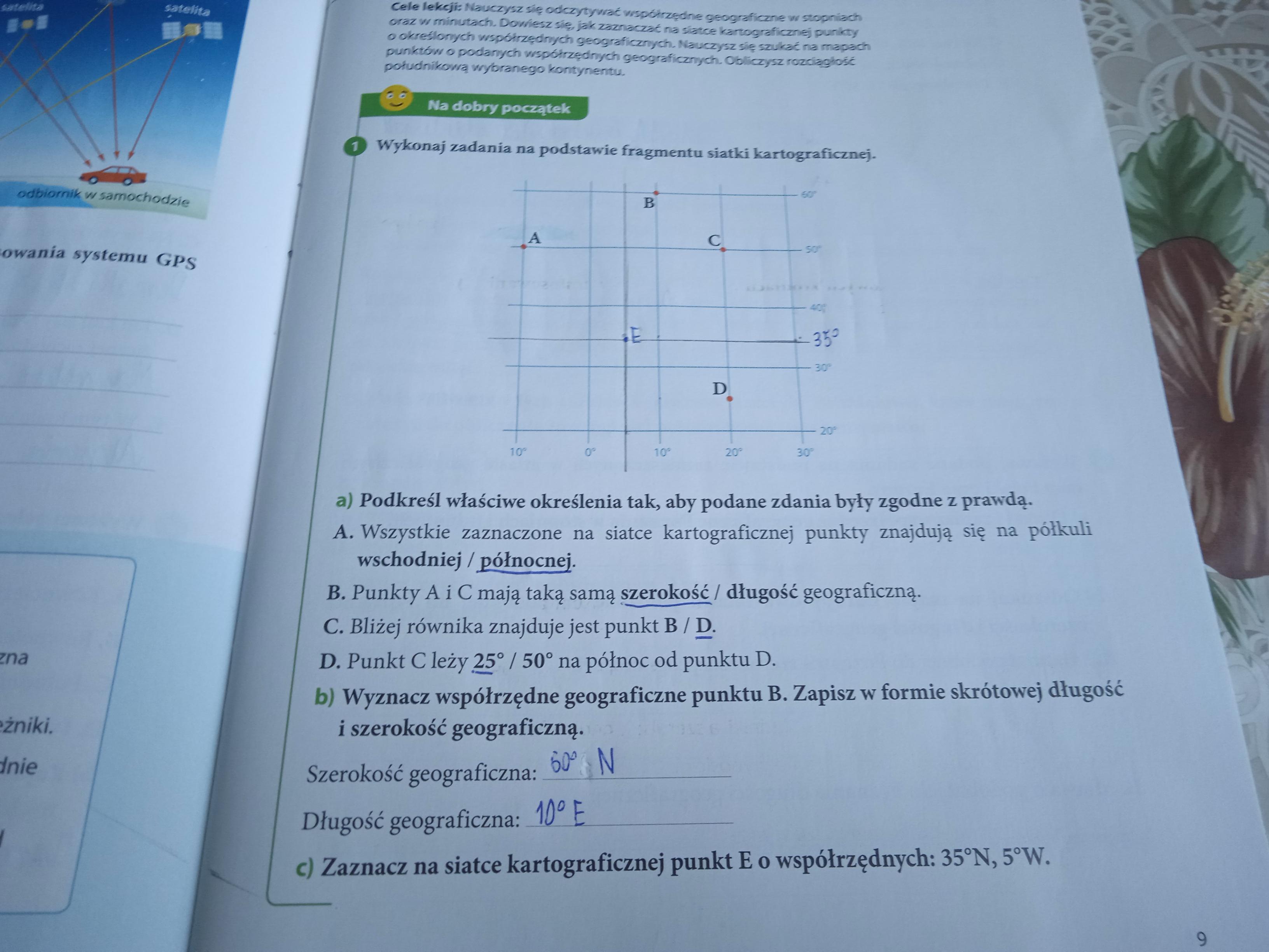 Wykonaj Zadania na podstawie fragmetu siatki kartograficznej daje naj