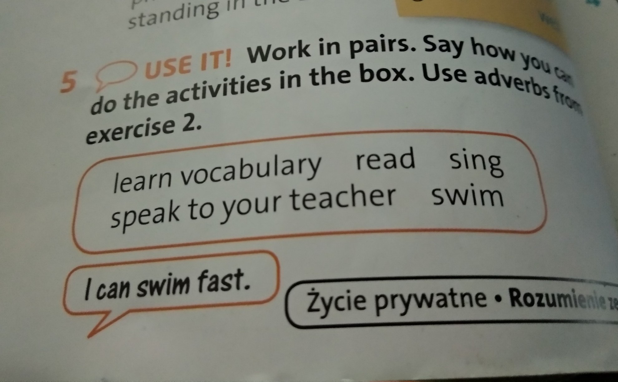 ANGIELSKI POMOCY WORK ON PAIRS SAY HOW YOU can do the activities in the