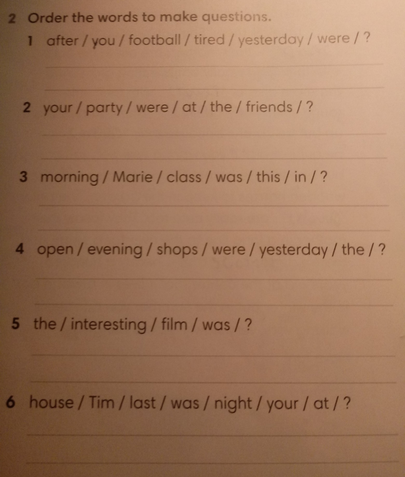Order the words to make questions. Brainly.pl