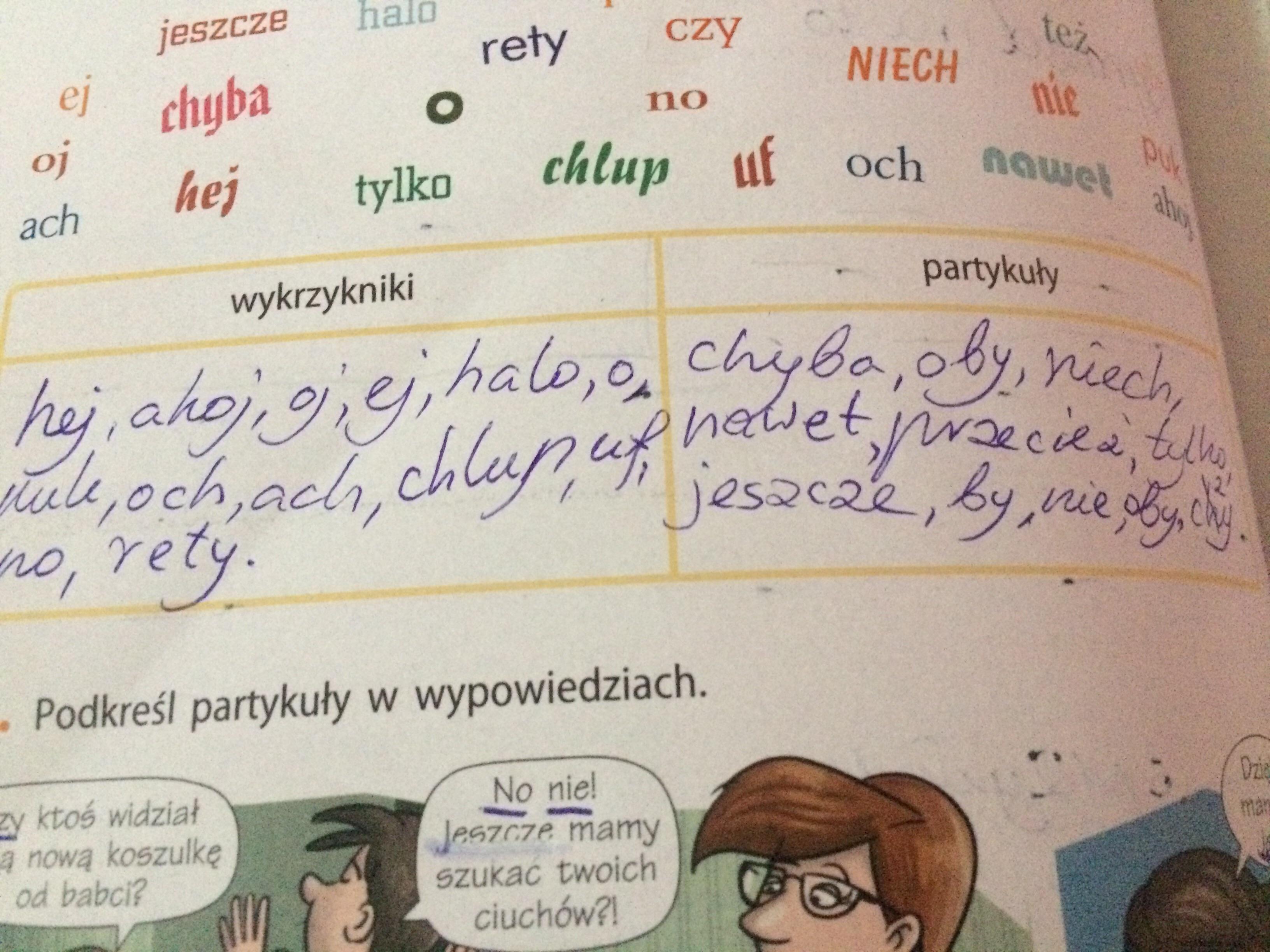 wpisz podane wyrazy w odpowiednich miejscach tabeliproszę na dzisiaj