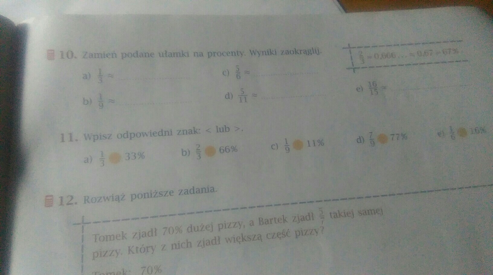 zamień podane ułamki na procenty . Wyniki zaokrąglij. Brainly.pl