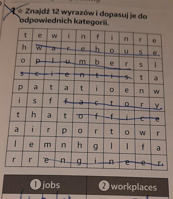Znajdź 12 wyrazów i dopasuj je doodpowiednich kategorii