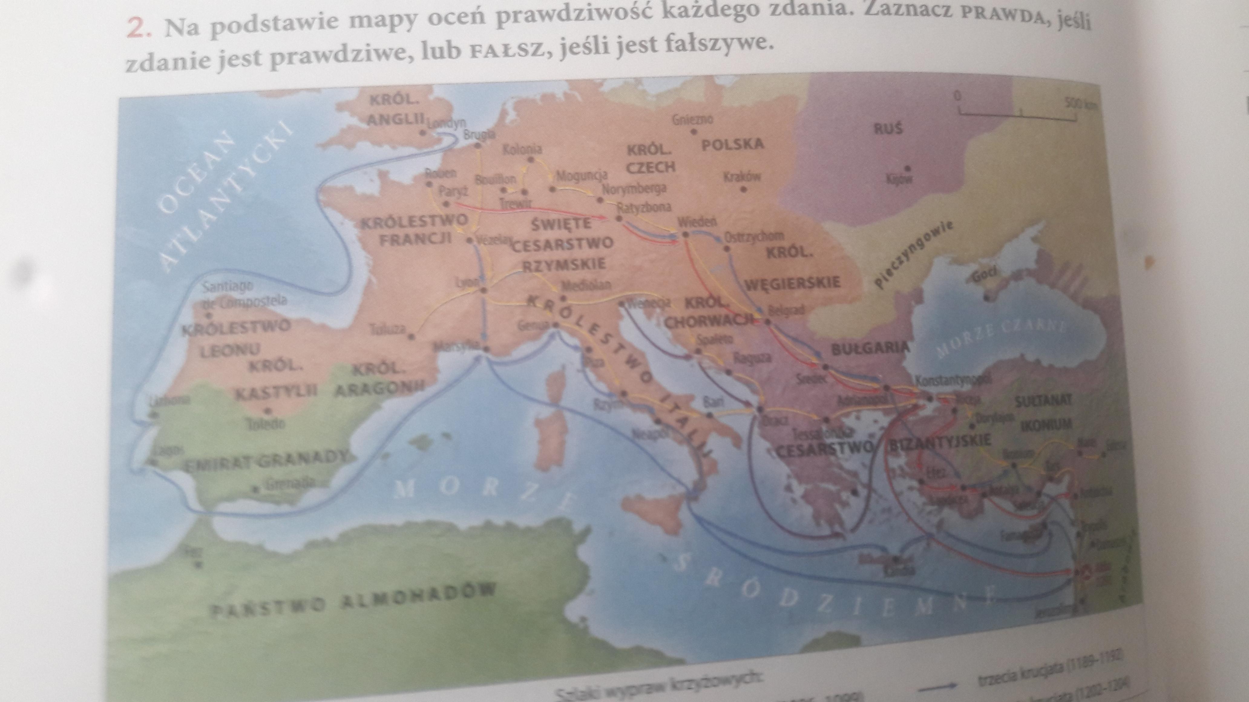 Na podstawie mapy oceń prawdziwość każdego zdania. A. uczestnicy