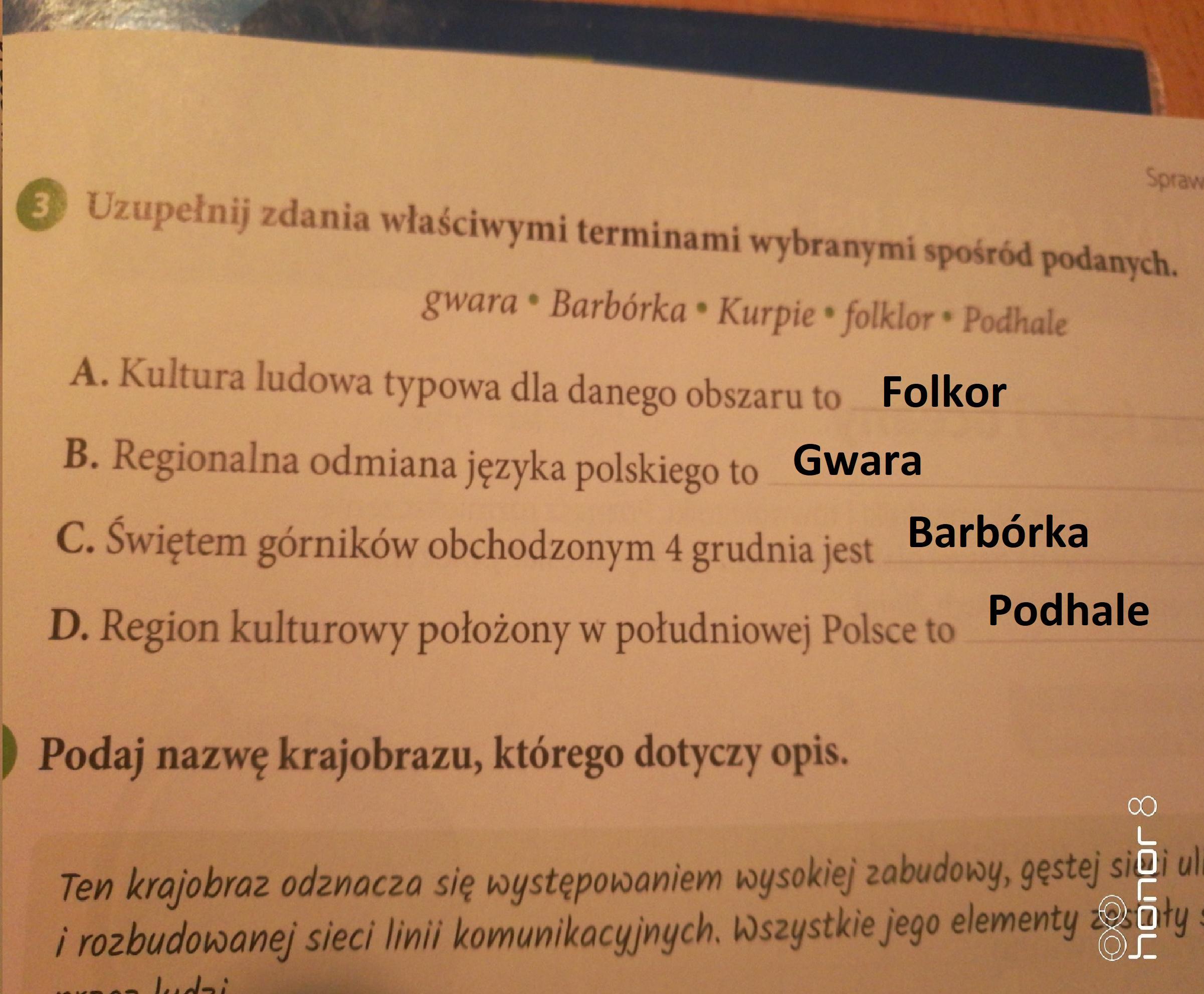 Uzupełnij zdania właściwymi terminami wybranymi spośród podanych