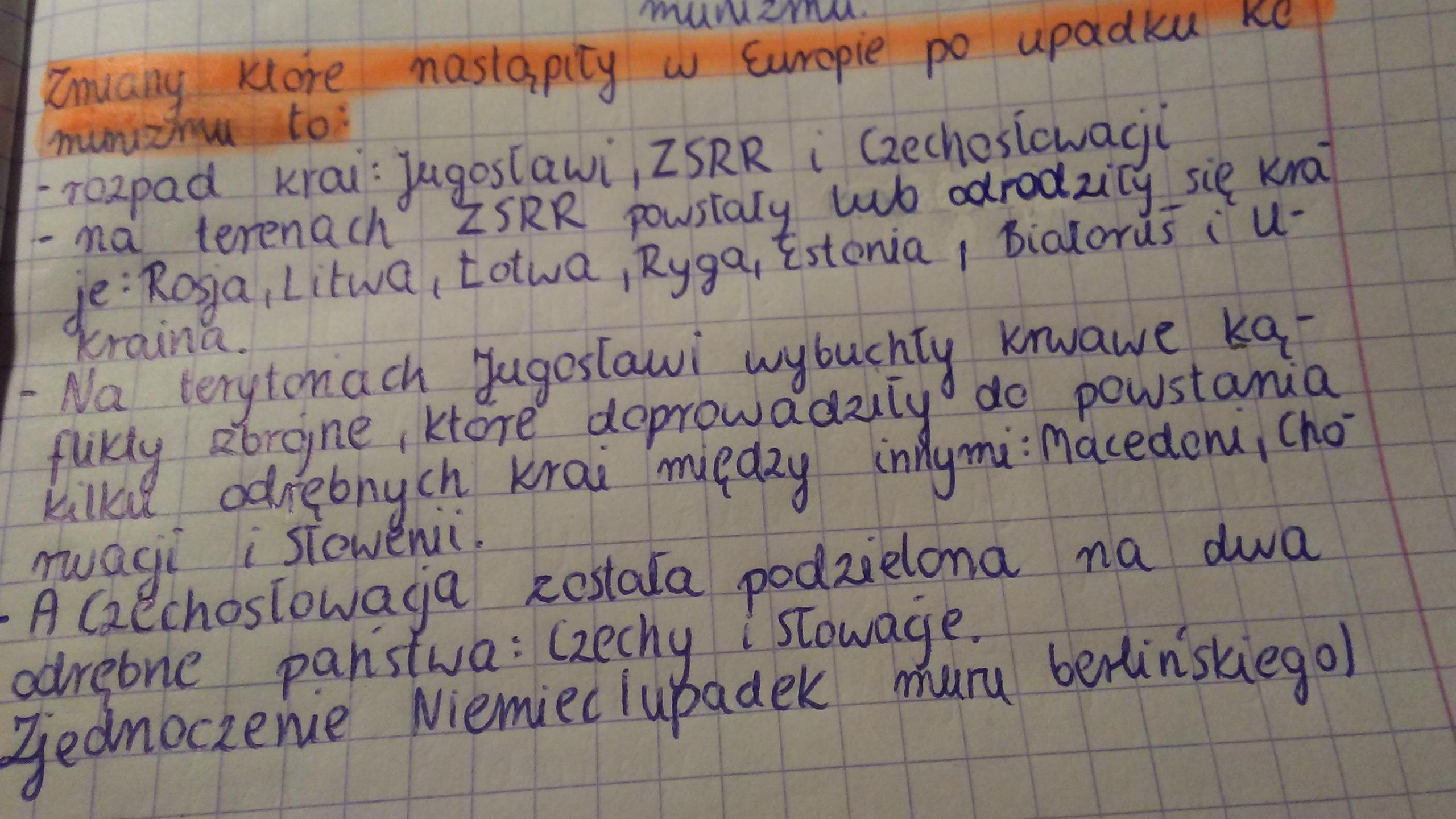Jakie zmiany zaszły w Europie po upadku komunizmu i ZSRR? Brainly.pl