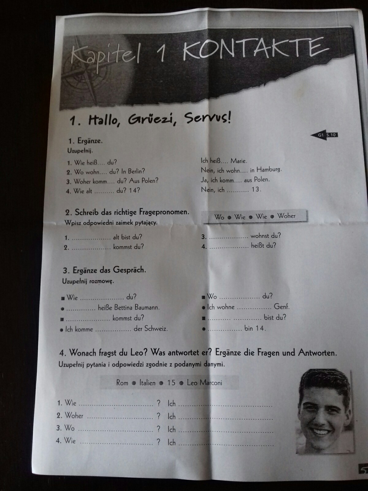test z niemieckiego Kapitel 1 KONTRAKTE KLASA 7 Brainly.pl