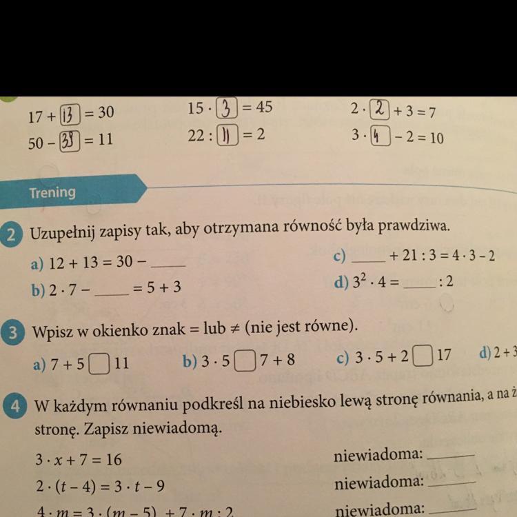 Uzupełnij zapisy tak aby otrzymana równość była prawdziwa daje najjjj