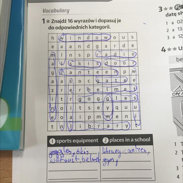 1★ Znajdź 16 wyrazów i dopasuj je do odpowiednich kategorii Brainly.pl