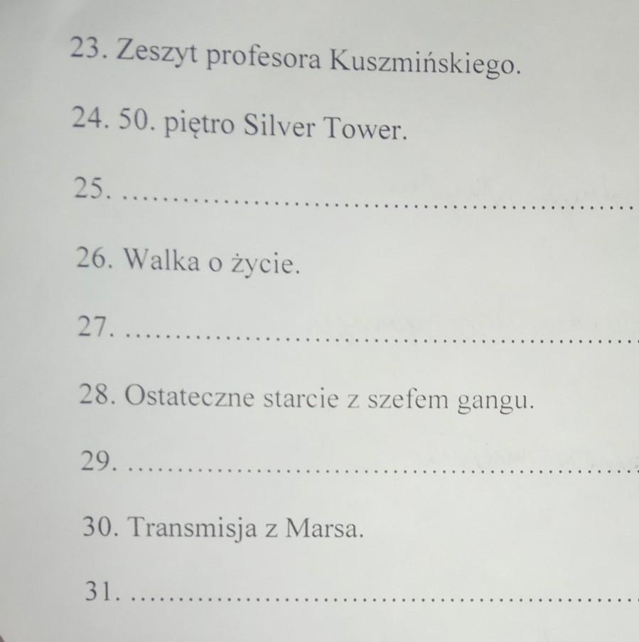 Uzupełnij plan wydarzeń z lektury "Felix Net i Nika" Brainly.pl