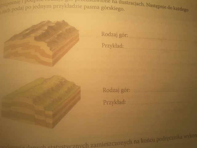 Rozpoznaj i podpisz rodzaje gór przedstawione na ilustracjach