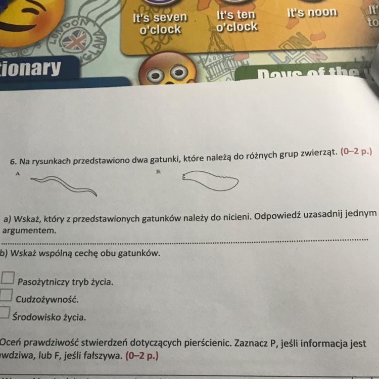 6. Na rysunkach przedstawiono dwa gatunki, które należą do różnych grup