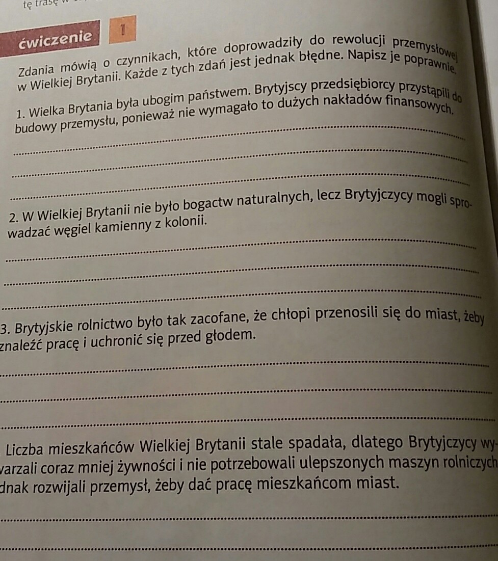 Zdania mówią o czynnikach które doprowadziły do rewolucji przemysłowej