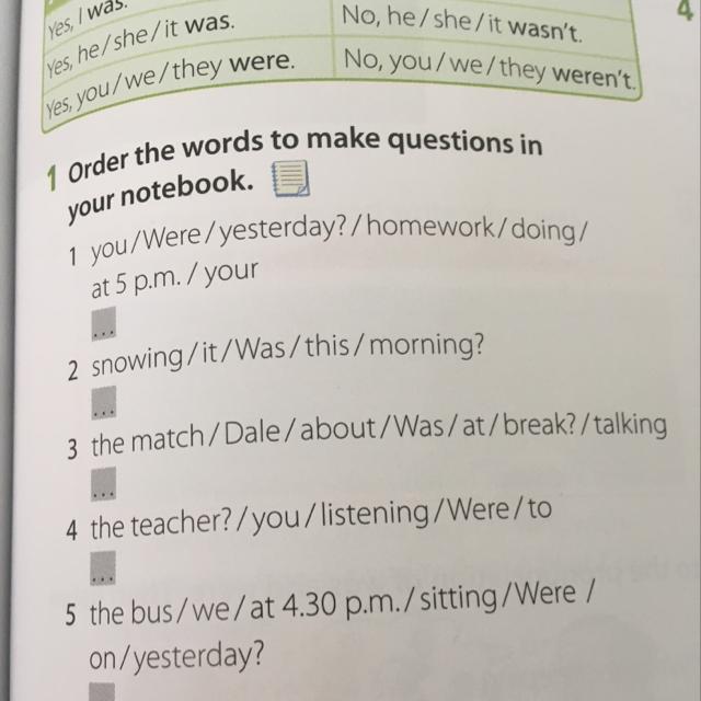 Order the words to make questions in your notebook Brainly.pl