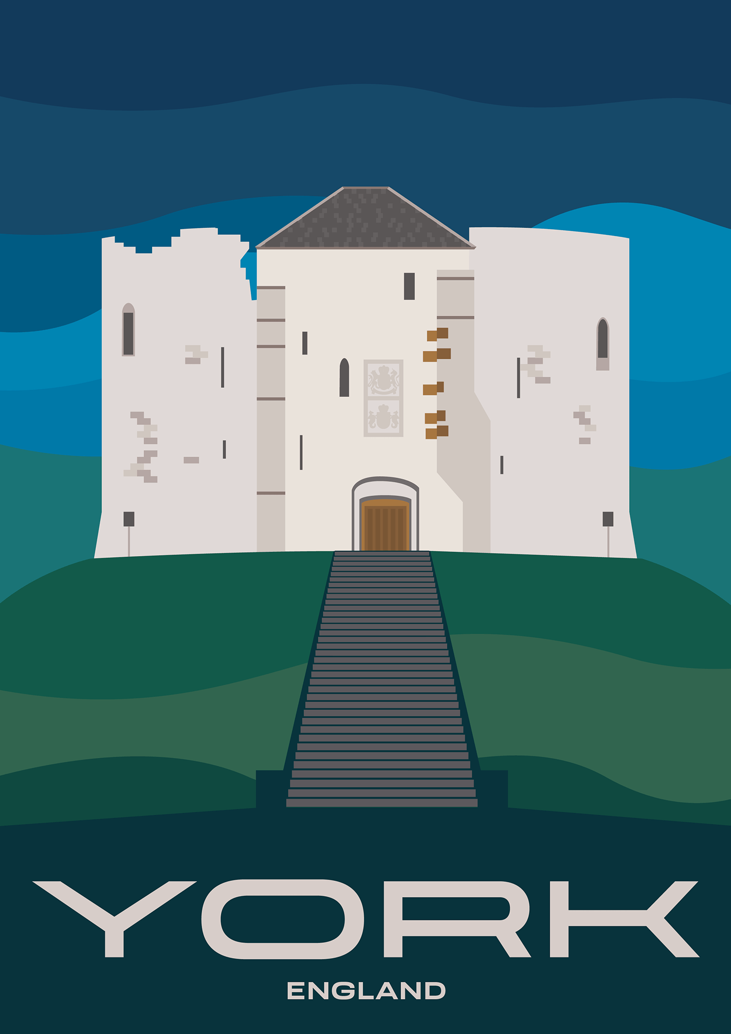 York Illustrated travel posters of Places We Have Been To