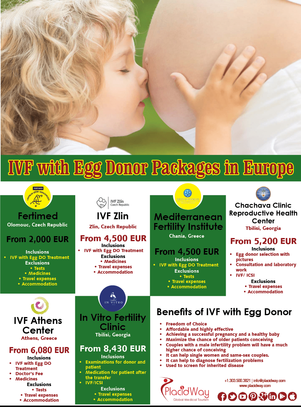 Infographics IVF with Egg Donor Treatment Package in Europe