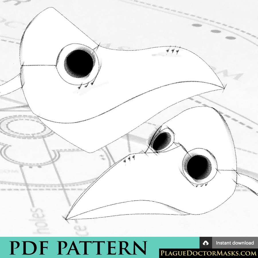 DIY Plague Doctor Mask Pattern Template with Instructions