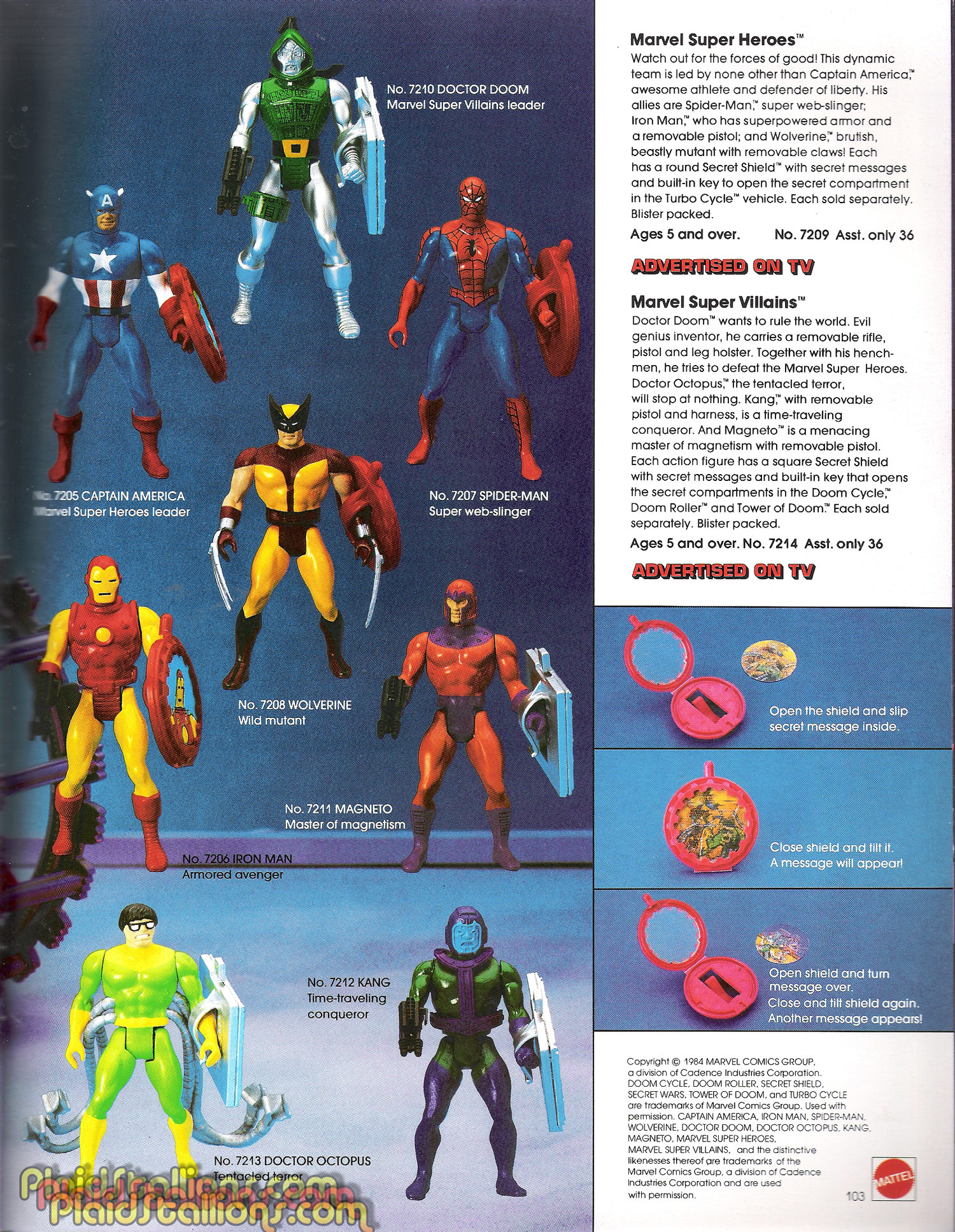1984 Mattel Marvel Comics Secret Wars Catalog PS