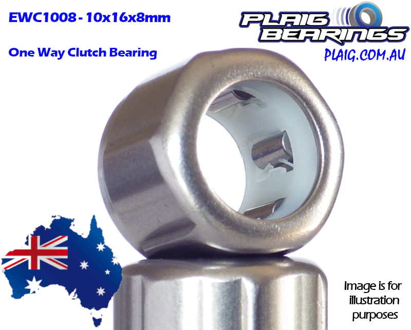 10x16x8mm OneWay Roller Clutch Bearing EWC1008 Plaig Bearings