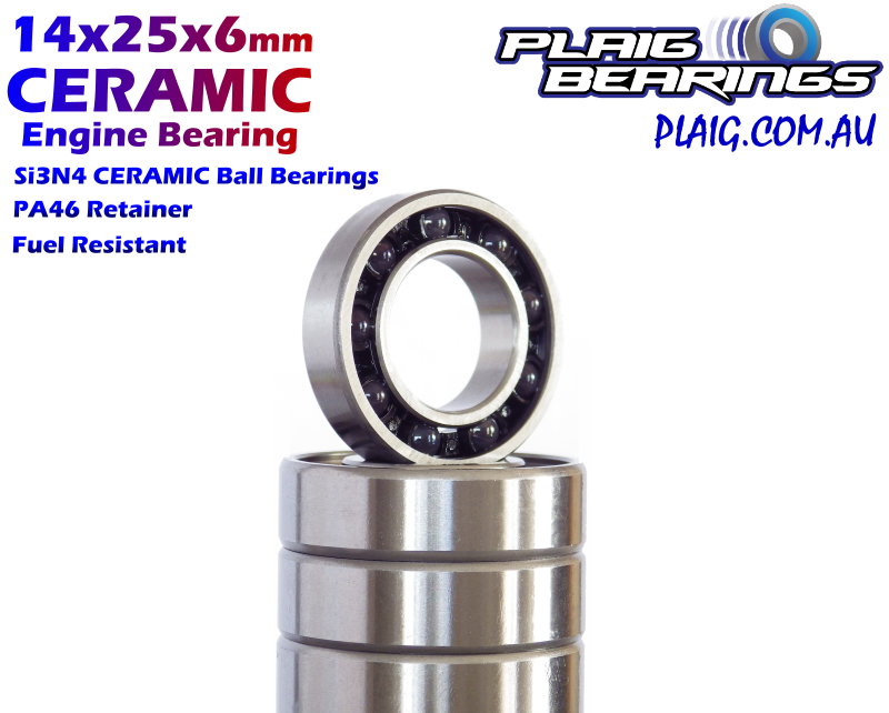 14x25x6mm Nitro Engine Ceramic Rear Bearing MX Speed Series Plaig
