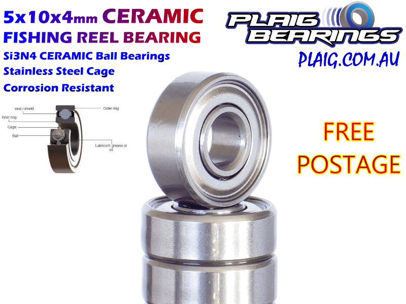 5x10x4mm CERAMIC Fishing Reel Bearing Plaig Bearings