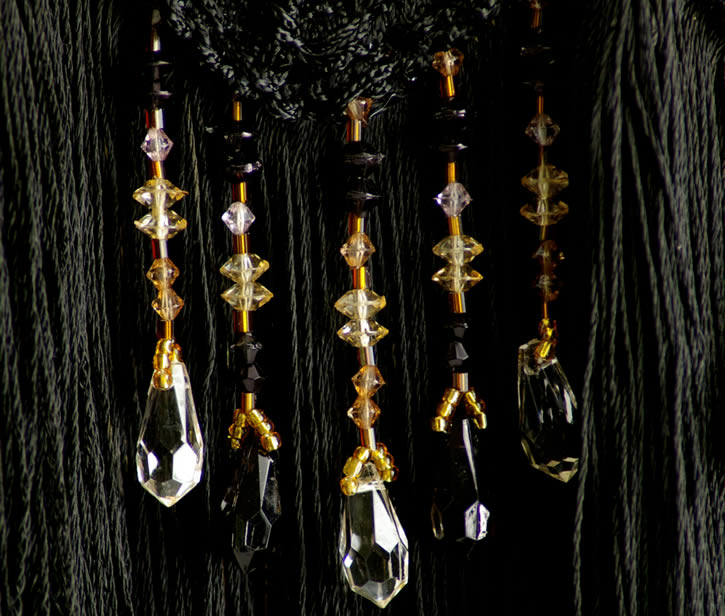 VICTORIAN FLOOR LAMP SHADE BLACK GOLD SILK fabric beads eBay