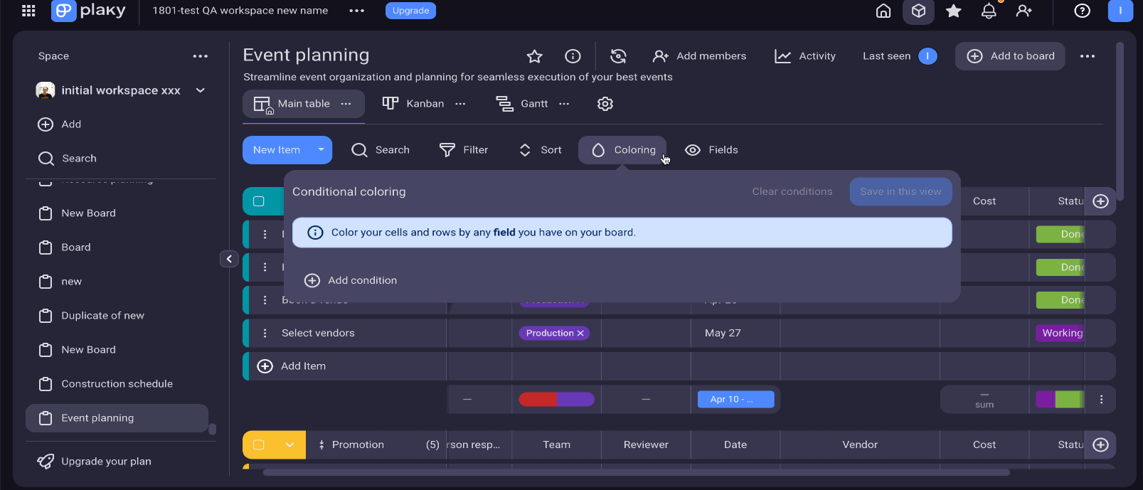 Conditional Coloring Plaky Help