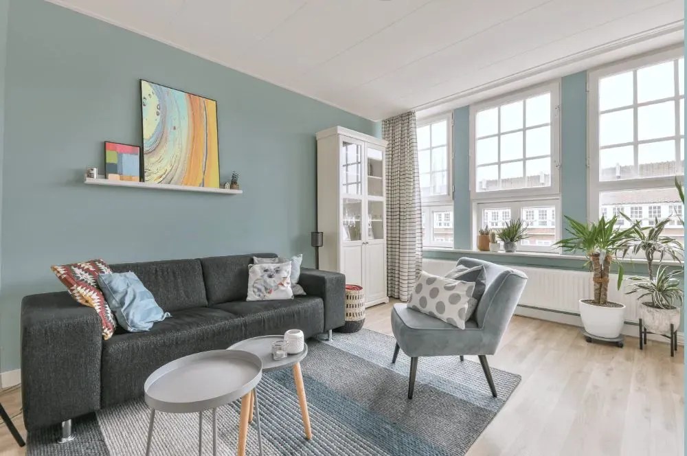 Benjamin Moore Dusky Blue 1640 30 real pictures