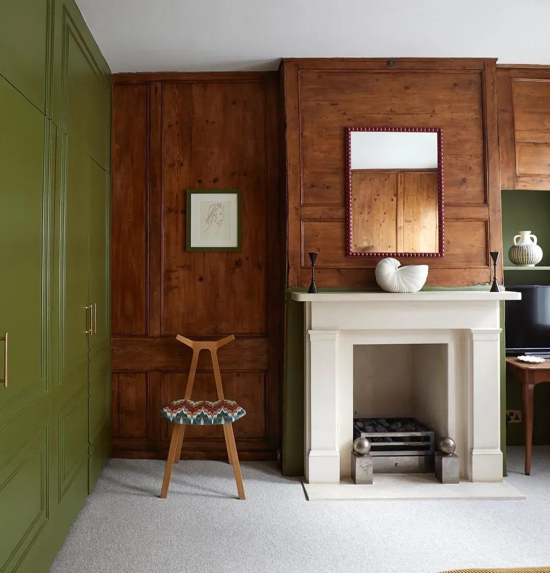 Farrow and Ball dark green paint colors for living room