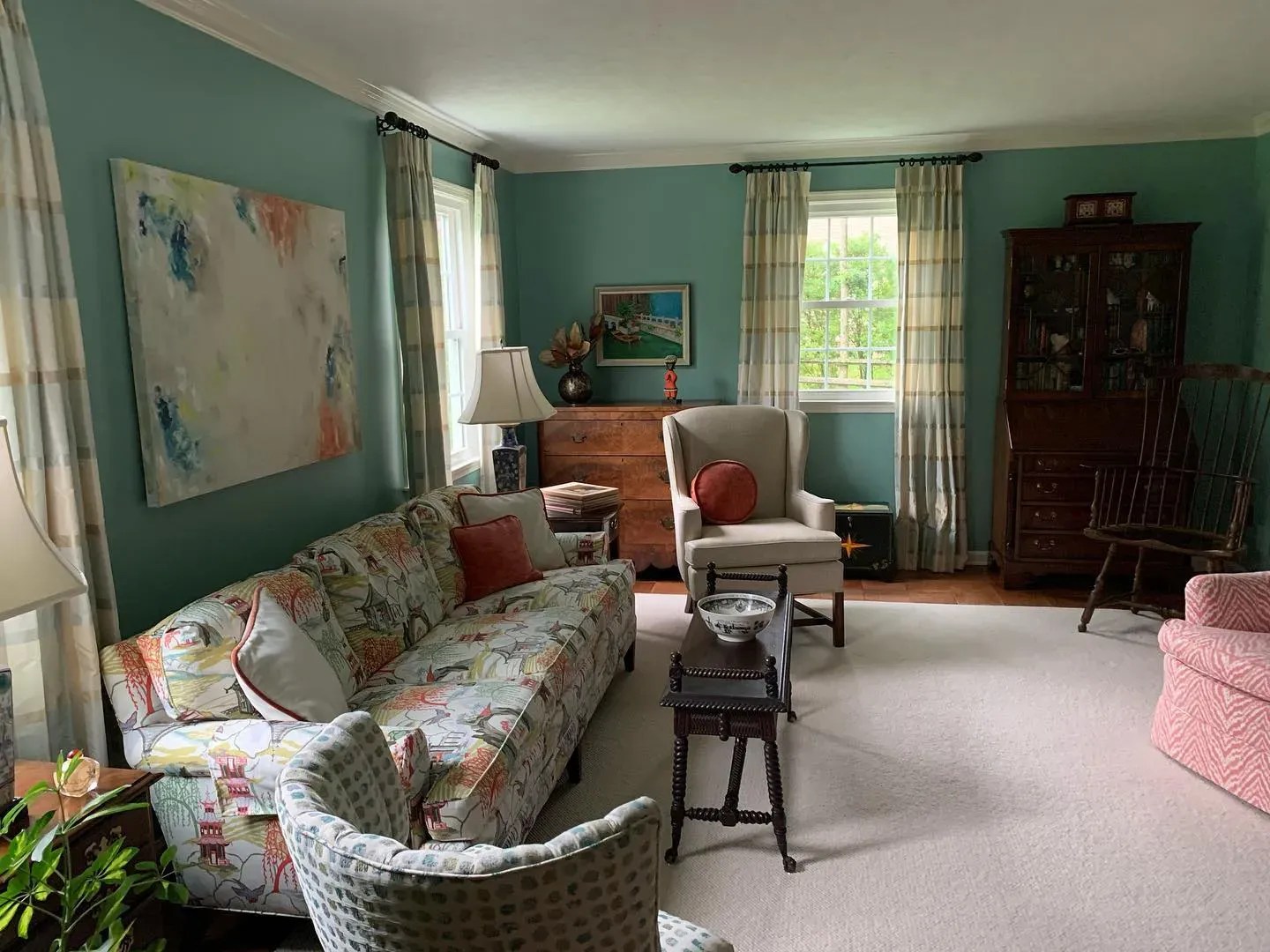 Benjamin Moore midtone blue paint colors for living room