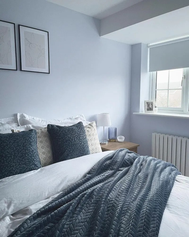 Dulux 29BB 75/065 Blueberry White paint color review with interior pictures