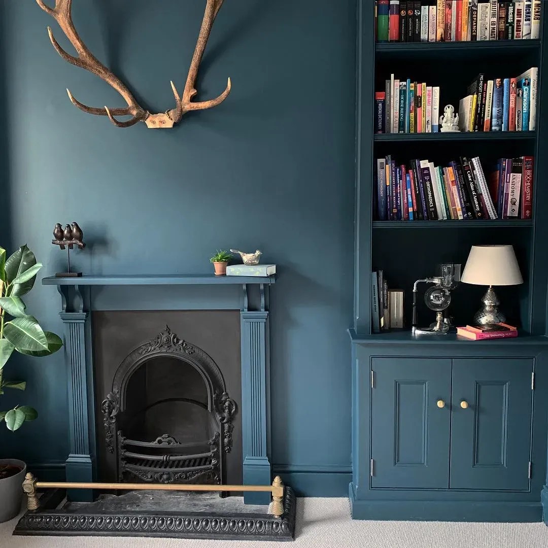 Farrow and Ball dark blue paint colors for living room