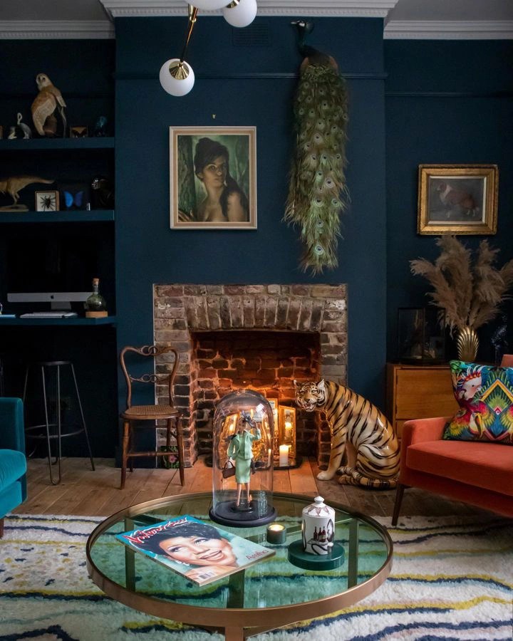 Farrow and Ball dark blue paint colors for living room