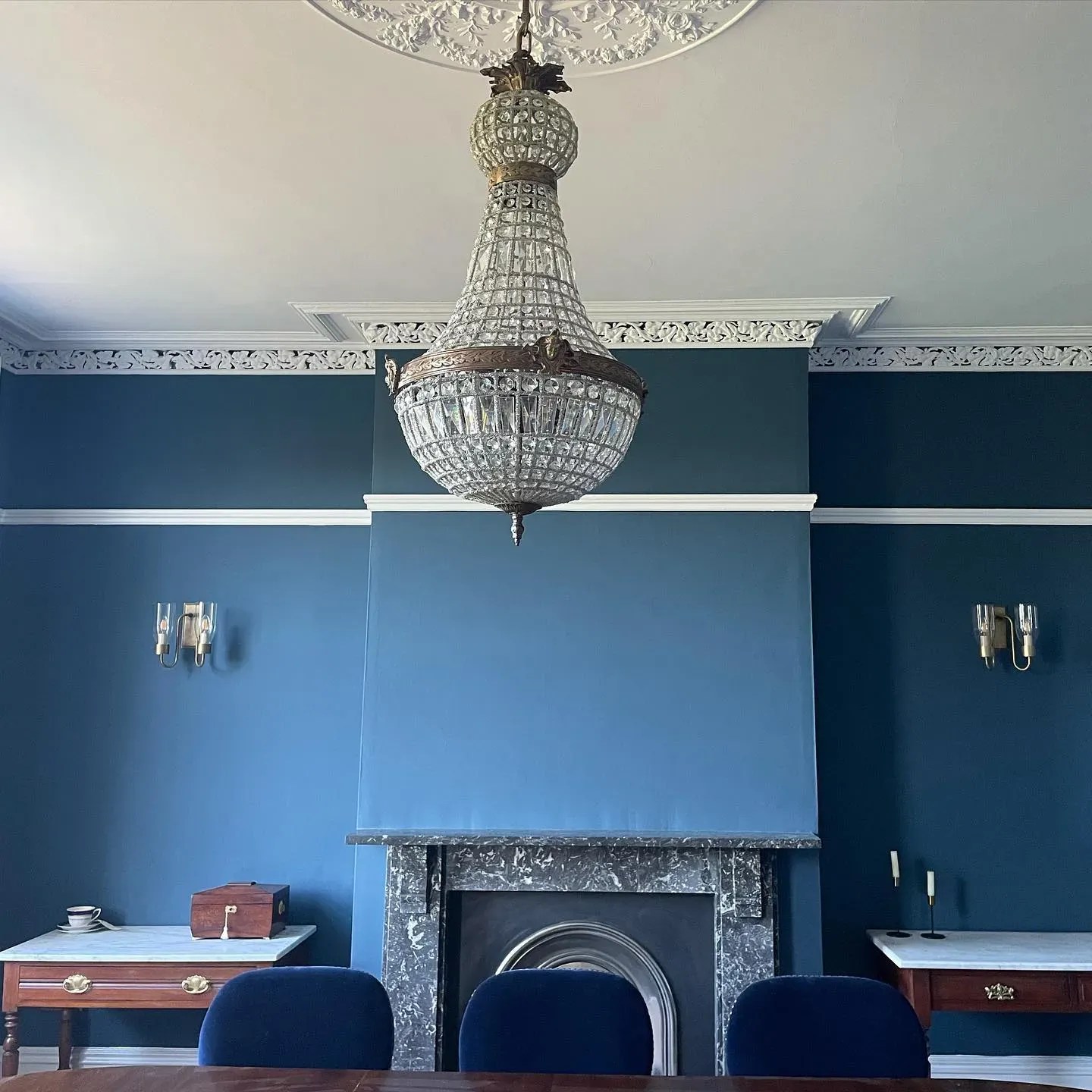 Little Greene dark blue paint colors for living room