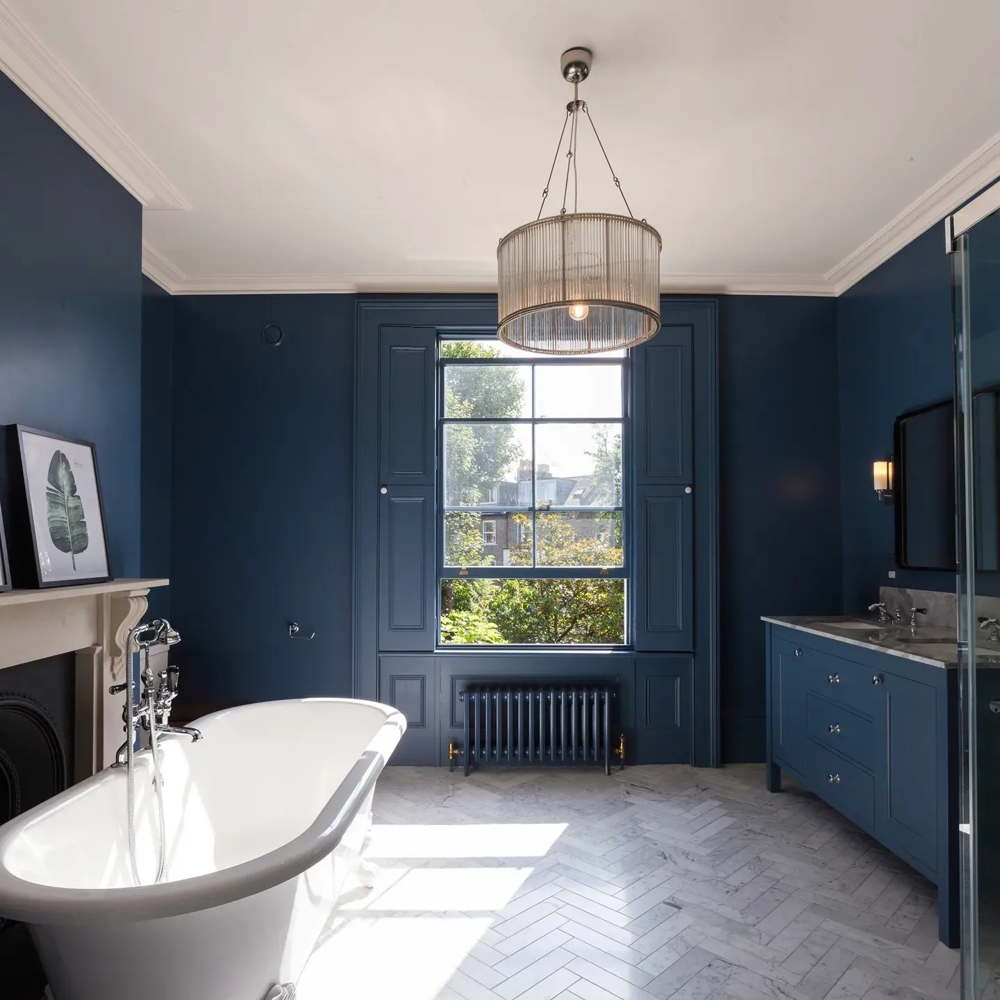 Little Greene dark blue paint colors for bathroom