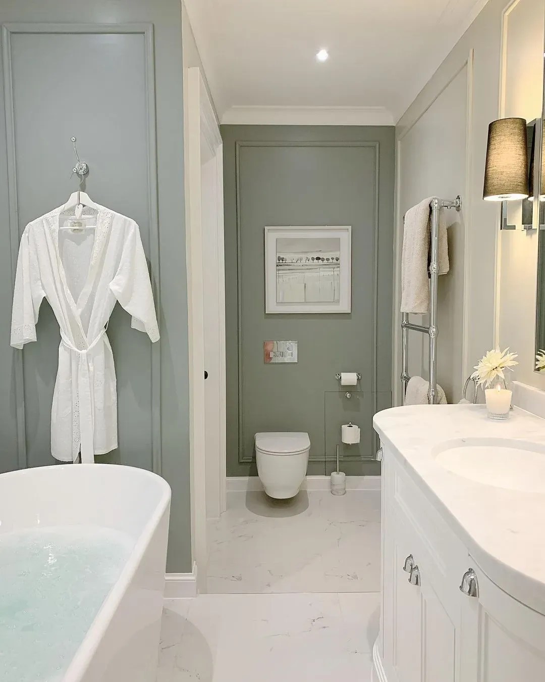 Farrow and Ball green paint colors for bathroom