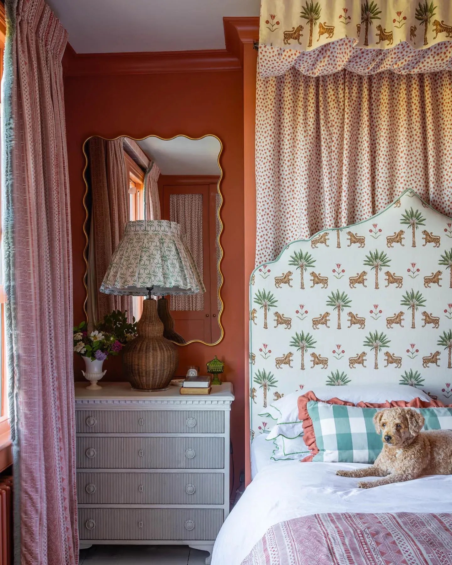 Farrow and Ball midtone red paint colors for bedroom