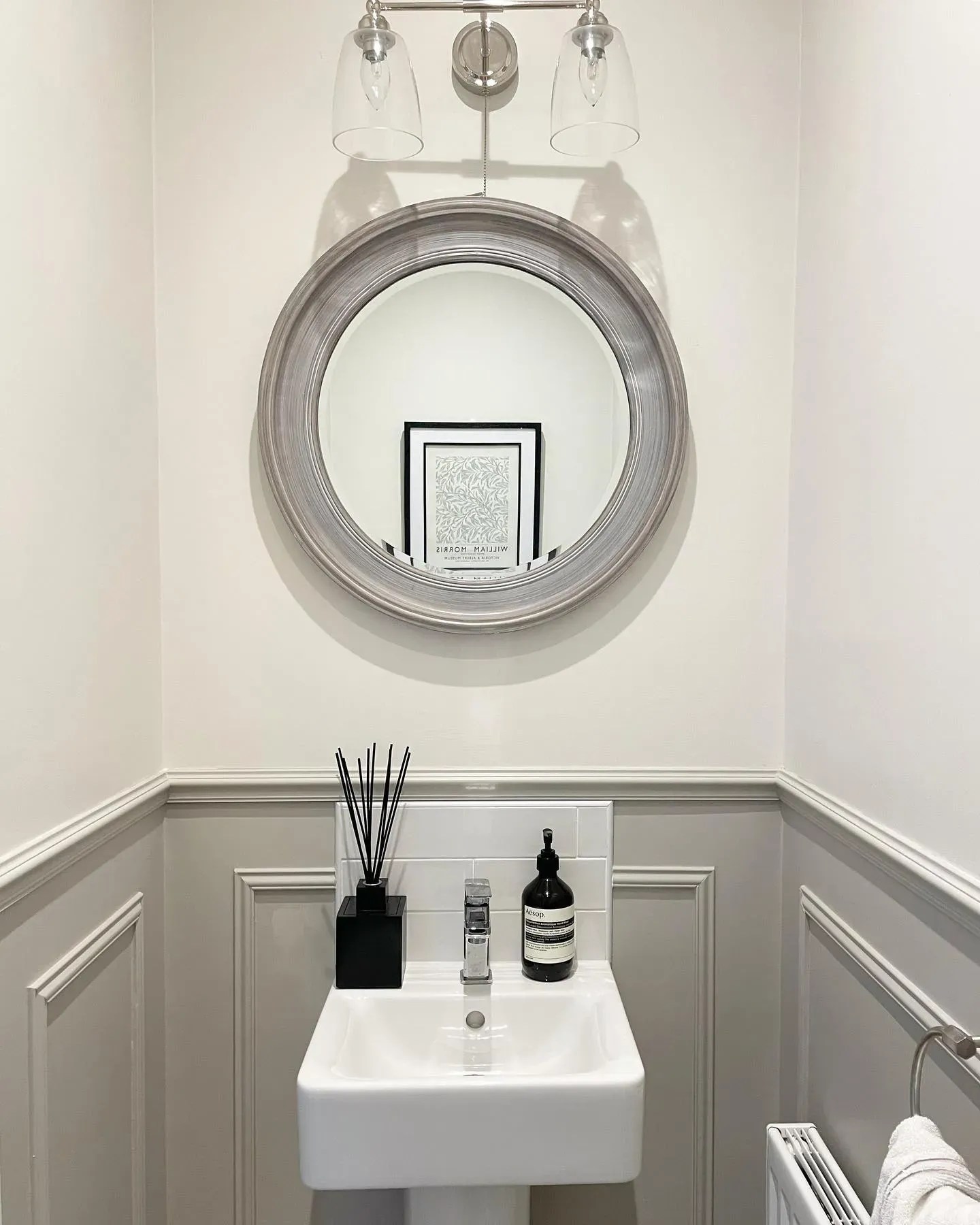 Little Greene light greige paint colors for bathroom