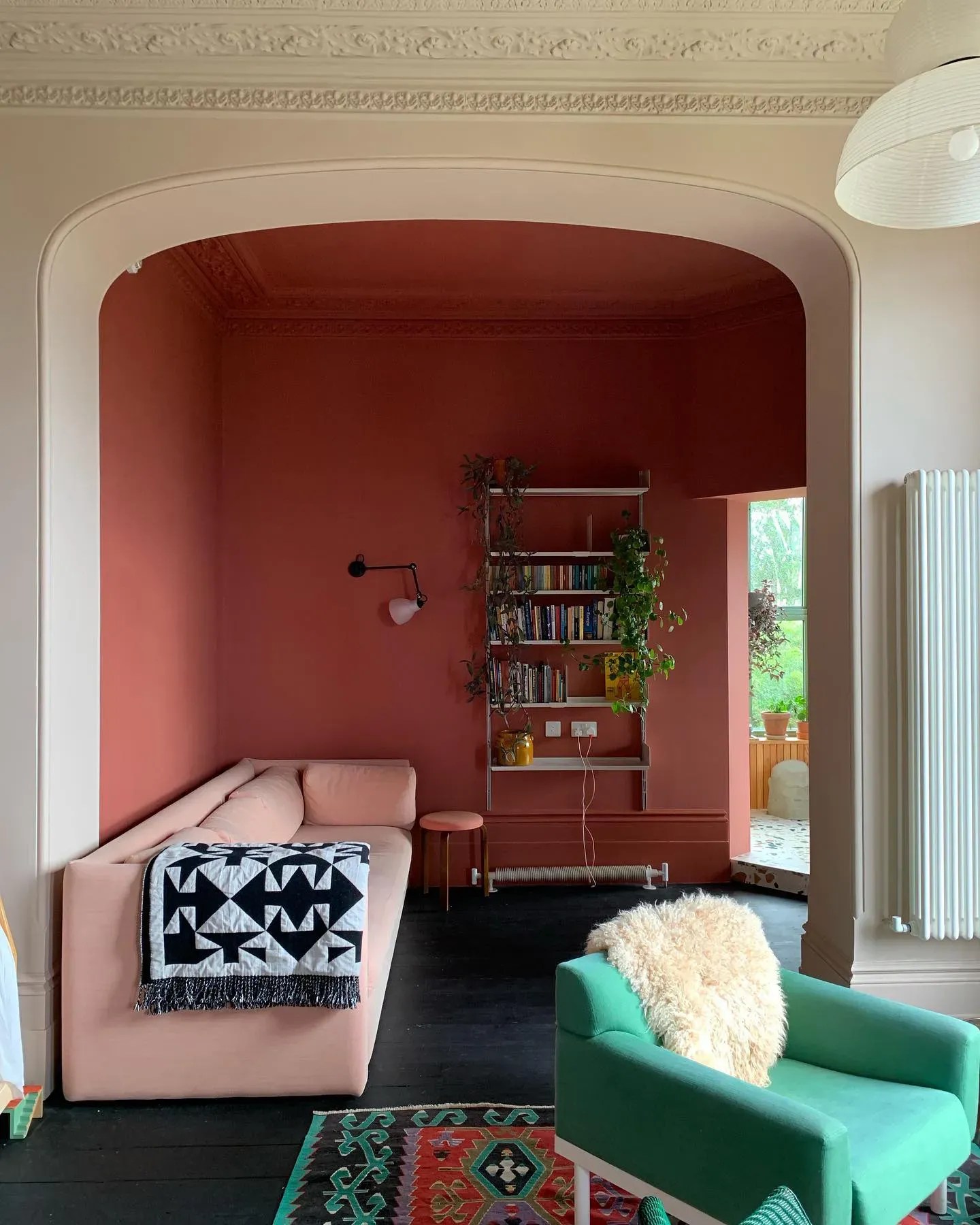 Little Greene dark red paint colors for living room
