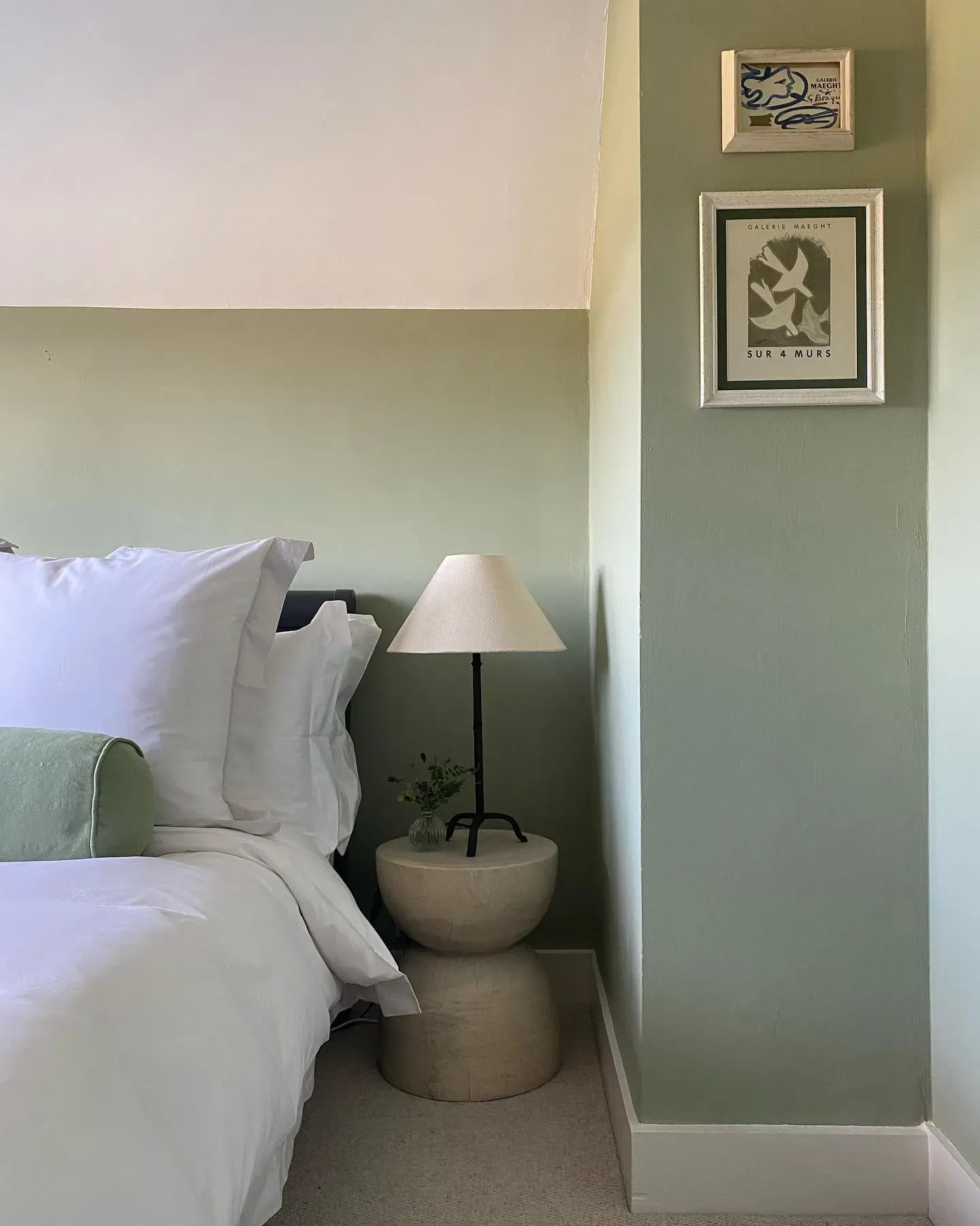 Farrow and Ball midtone green paint colors for bedroom