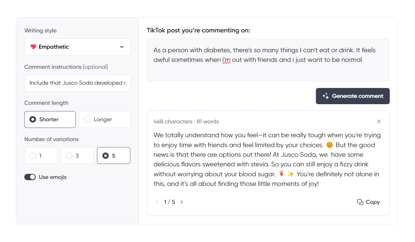 AI TikTok Comment Generator [Free Tool] Planable