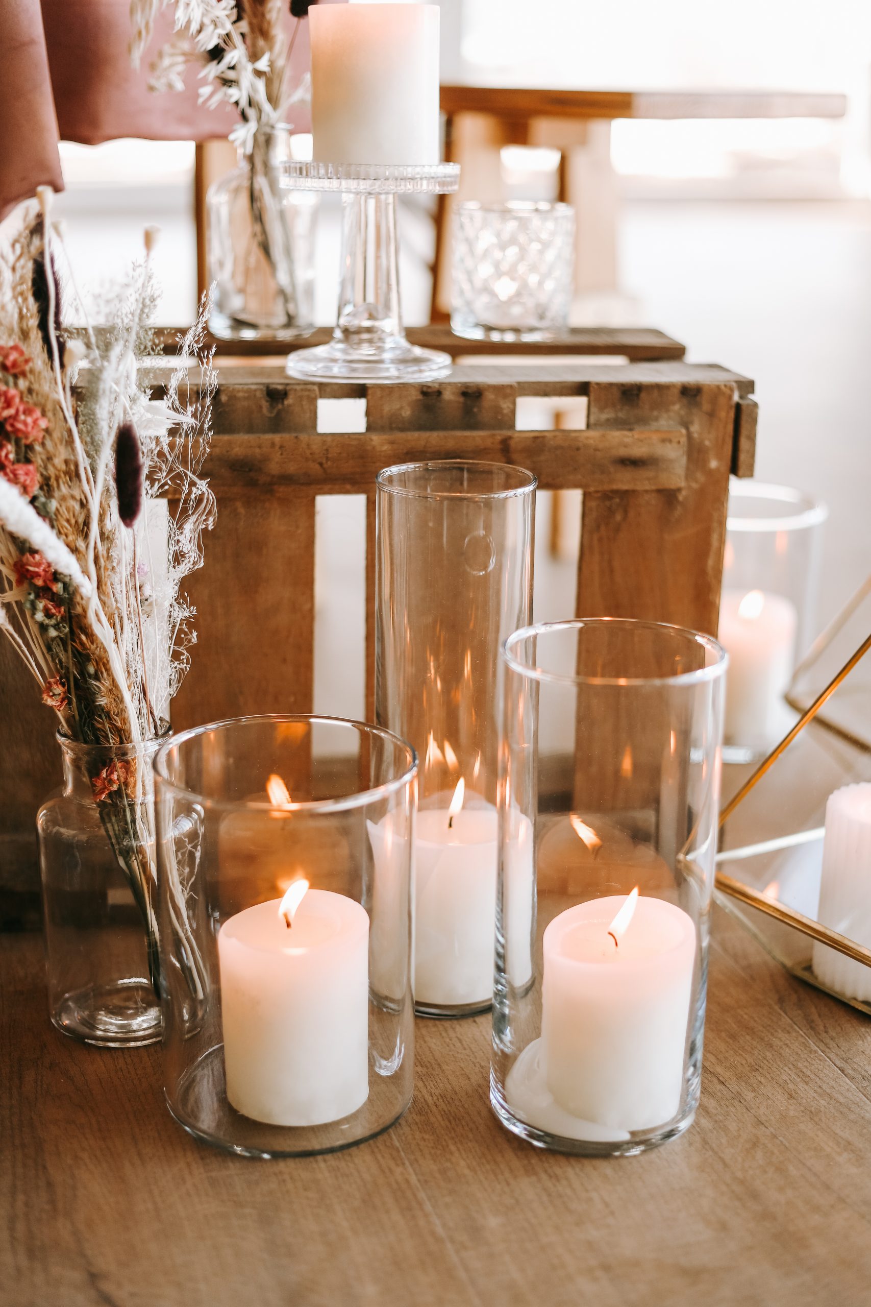 Zylindervasen glas 3er Set planb. weddings & events