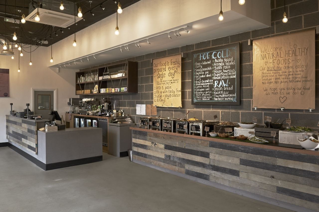 Plane Structure Natural Healthy Foods Counter and fittings